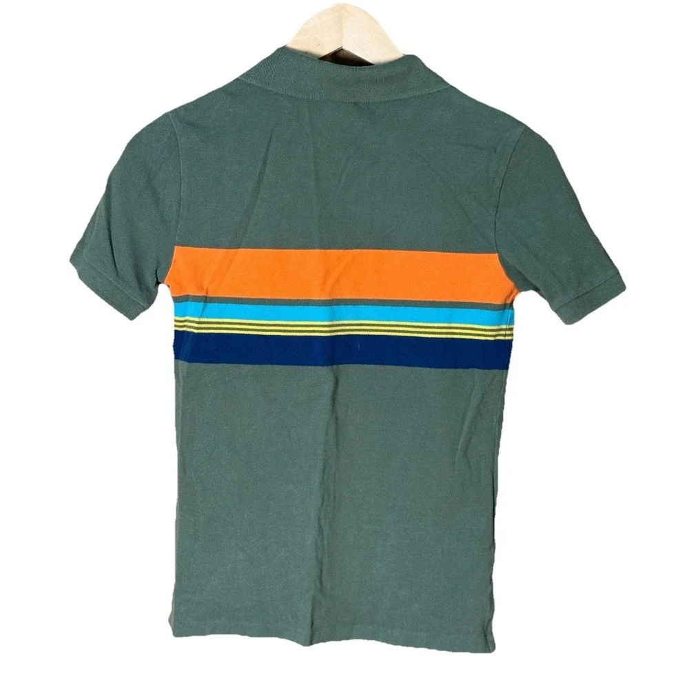 Polo Ralph‎ Lauren Polo Shirt Youth Knit Striped Colorblock Green Large 10-12